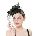 thumbnail image 5 of Audhol Soft Lace Veils Hats For Women Fascinators Womens Pillbox Flower Hat For Tea Party Cocktail Ball Wedding Church Feather Hair Accessories Black One Size, 5 of 5