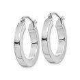 thumbnail image 4 of 14K White Gold Small Square Tube Hoop Earrings 3/4 Inch (3.00 mm), 4 of 4