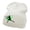 White, variant on Tennis Action Player Silhouette Embroidered Long Knitted Beanie - Aqua OSFM