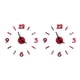thumbnail image 4 of Matsuzay Reloj de pared grande 3D pegatina acrílico silencioso Digital grande DIY autoadhesivo reloj de pared diseño moderno para la decoración de la Rojo 2piezas Matsuzay CBP108882, 4 of 5