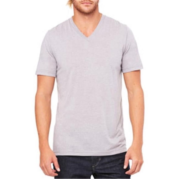 Canvas C3415 Unisex Triblend Short-Sleeve V-Neck Tee - Athletic Grey TriBlend - Medium