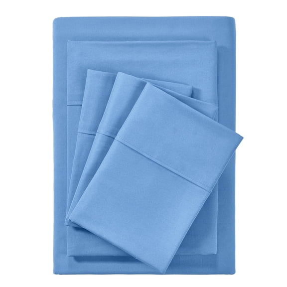 BIBB HOME 2000 COUNT 6-PIECE RAYON FROM BAMBOO SHEET SET - TWIN XL - OCEAN BLUE