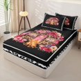 thumbnail image 2 of Homewish Fashion Leopard Print Camping RV Zipper Twin Comforter Sets with Fitted Sheet and 2 Pillowcases,Travel Trailers Lover Zipper Bedding Set,Black Reversible,4 Pieces, 2 of 7