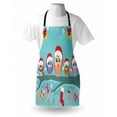 thumbnail image 3 of Christmas Apron Cute Owl Family Sitting on Tree Branch Like Little Elves of Noel Animal Design, Unisex Kitchen Bib Apron with Adjustable Neck for Cooking Baking Gardening, Multicolor, by Ambesonne, 3 of 3