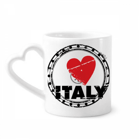 

I Love Italy Word Love Heart Circle Mug Coffee Cerac Drinkware Glass Heart Cup