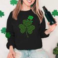 thumbnail image 5 of Besolor Chandail en Molleton pour Femmes St Patricks Day Trèfle Imprimé Manches Longues Pull Décontracté Col Rond Graphique, 5 of 5