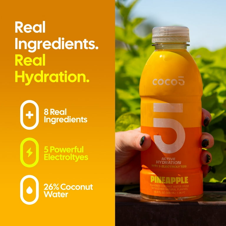COCO5 Hydration Drink with Pineapple Natural Flavors 16.9 OZ