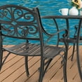 thumbnail image 3 of Nuu Garden 3-Piece Patio Bistro Set Outdoor Cast Aluminum Bistro Table and Chairs Set of 2, Outdoor Patio Table Set with Umbrella Hole for Patio Balcony, Black, 3 of 10
