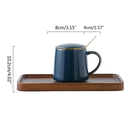 

OOKWE Porcelain Tea Coffee Mug with Spoon and Lid Coaster Tea Cup Steeper Maker