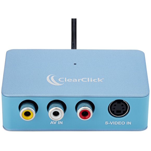 ClearClick Video to USB Lite - USB Audio Video Capture Device - Input AV, RCA, S-Video, VCR, VHS, Camcorder, Video8, Hi8, DVD, Retro Gaming Systems - USB-C Plug & Play