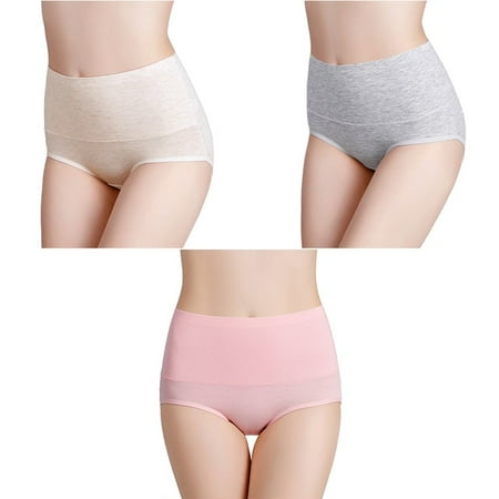 

3Pcs Women s Underwear Plus Size High Waist Panties for Women Lingeries Cotton Briefs Underpant Breathable Female Intimates Lady
