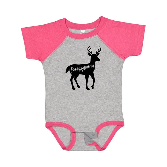Inktastic Pennsylvania Black Deer Silhouette Boys or Girls Baby Bodysuit