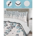 thumbnail image 4 of Quilts Twin-XL Size Bedding Set, Spring Cherry Flowers Lightweight Quilted Comforter, Blue-green Gray Floral Blossom Beige Soft Bedspread Coverlet with Pillow Covers for All Season, 68" x 98", 4 of 7