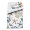 thumbnail image 2 of Coastal Coral Starfish Duvet Cover and Pillowcase Set for Single Bedding, Bedroom Accessories for Kids Teens, 2 of 5