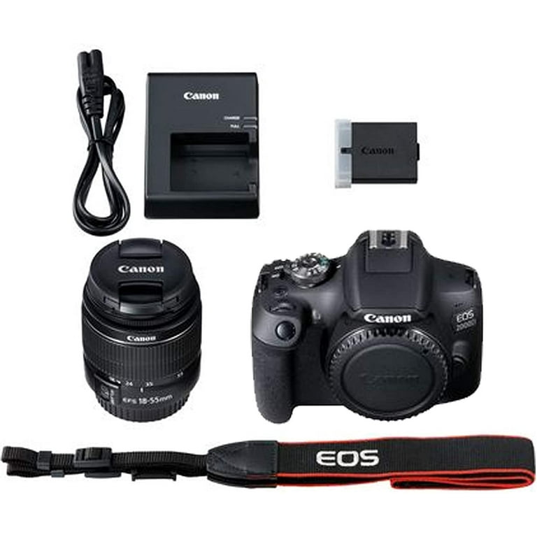 Canon EOS 2000D DSLR Camera, 24.1MP Sensor, 18-55mm Zoom Lens