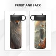 thumbnail image 3 of Sikiie Mystic Fox With Halo Print 18OZ Insulated Straw Cup, Portable Leak-proof Sports Water Bottle, Stainless Steel Water Cup Suitable for Home and Outdoor, 3 of 8