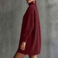 thumbnail image 6 of cocolona Long Sweaters for Women Casual Mock Neck Side Button Fall Winter Knit Tops Long Sleeve Tunic Fashion Outfits, 6 of 7