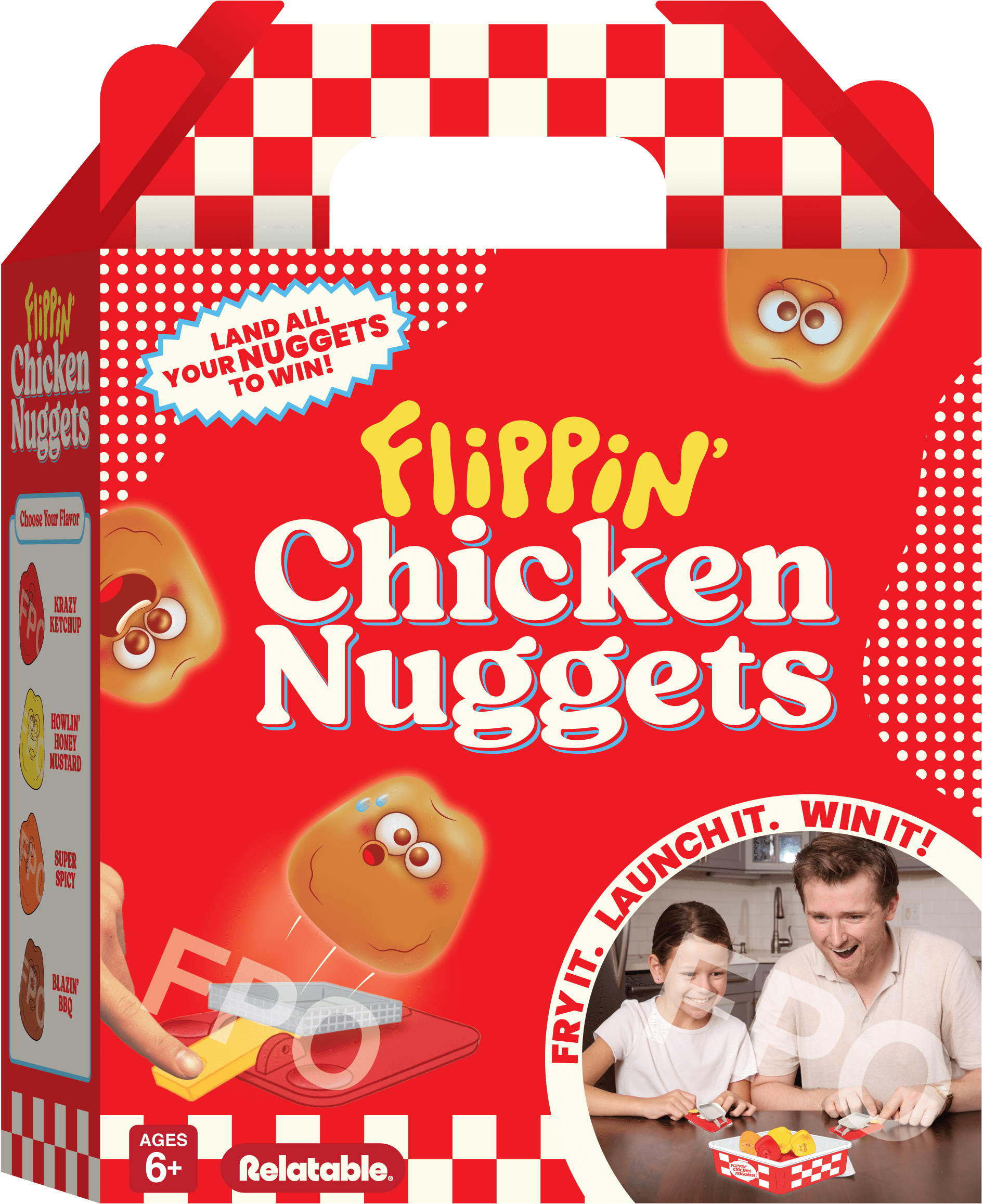 Flippin' Chicken Nuggets, Ready, Set, Flip! A Fun Family Games, Includes 4 Launchers and 12 Nuggets (Walmart Exclusive)