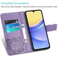 thumbnail image 2 of for Samsung Galaxy A15 Wallet Case, [Butterfly & Flower Embossed] Premium Leather Case Cover with Card Slots Kickstand Flip Case for Samsung Galaxy A15 (Lavender), 2 of 6