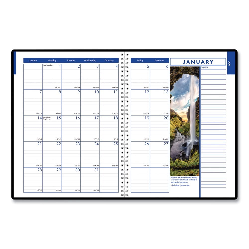2025 House of Doolittle Earthscapes 8.5" x 11" Weekly & Monthly Planner Leatherette Cover Black