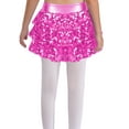thumbnail image 3 of YiZYiF Kids Girls Sparkly Sequins Dance Skirt Tiered Ruffle Skorts Hip Hop Jazz Performance Costume Hot Pink 4, 3 of 7