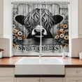 thumbnail image 3 of Ambesonne Rustic Kitchen Curtains, Vintage Farmhouse Cow Cheeks, 55"x36", Grey Black and Orange, 3 of 3