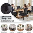 thumbnail image 6 of PAPROOS Upholstered Dining Chair, Chenille Fabric Tufted Dining Room Chair with Curved Solid Wood Legs, Modern Accent Dining Chair with Arm, Armchair for Kitchen, Living Room, Black, 6 of 10