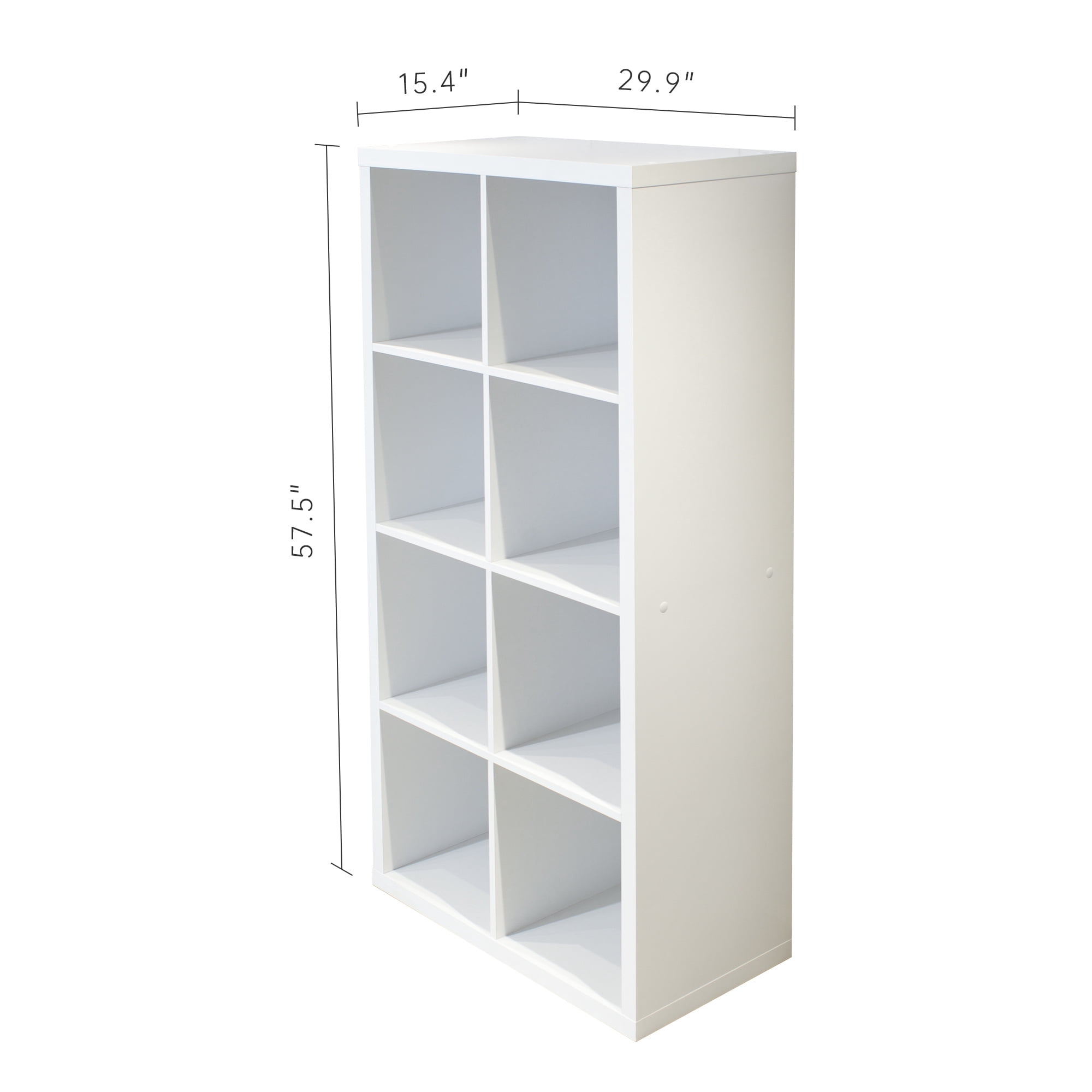 Smart Cube 8-Cube Organizer Storage with Opened Back Shelves, 2 X 4 Cube Bookcase Book Shleves for Home, Office