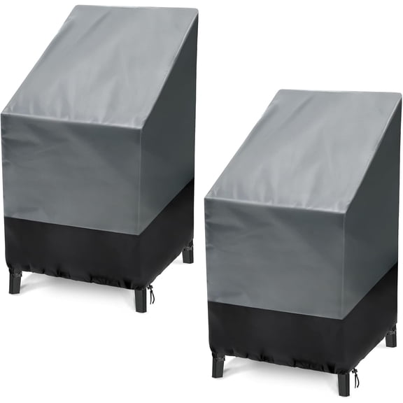 Outdoor Chair Covers, 2 Pack Outdoor Stack Chairs Waterproof, Patio chair Covers Outdoor Furniture Covers (25"W x 25"D x 47"H)