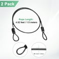 thumbnail image 3 of Uxcell 2-Pack Candado de Cable de Seguridad, 4.92FT Cable de Acero Recubierto para Equipaje con Doble Bucle [Negro], 3 of 6