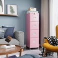 thumbnail image 6 of Aobabo 4 Drawer File Cabinet with wheels, Metal Vertical File Storage Cabinet with Lock, Office Home Steel Vertical File Cabinet for A4 Letter /Legal Size Assembly Required,Pink, 6 of 10