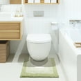 thumbnail image 5 of Unique Bargains Absorbent Bath Rug Non-Slip Plush Shaggy Bath Carpet Bath Mats Green Geometry U-Shaped 20" x 20", 5 of 7