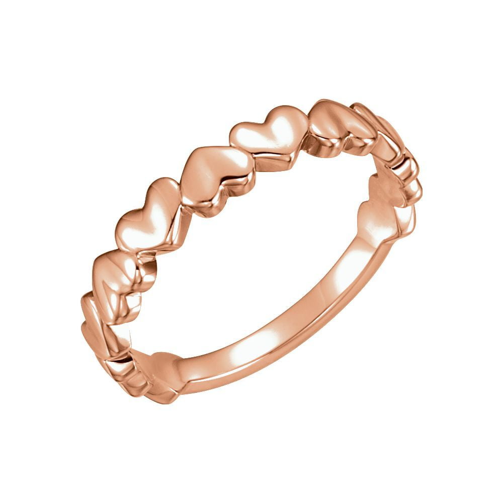 JewelryWeb 14k Rose Gold Heart Ring Size 6.5 3.2 Grams Walmart