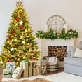 thumbnail image 1 of Gymax 6.5FT Pre-lit Pine Christmas Tree Snow Flocked Decoration Tree w/ LED Lights, 1 of 10