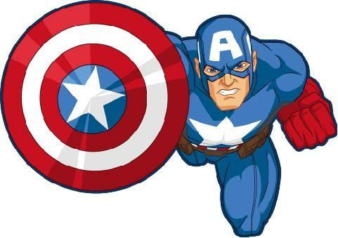 Captain America Shield Bash Cartoon Character Wall Art Sticker Vinyl Decals  Girls Boys Children Baby Bedroom House School Wall Decor Removable Sticker  Peel and Stick Size (30x15 inch) 