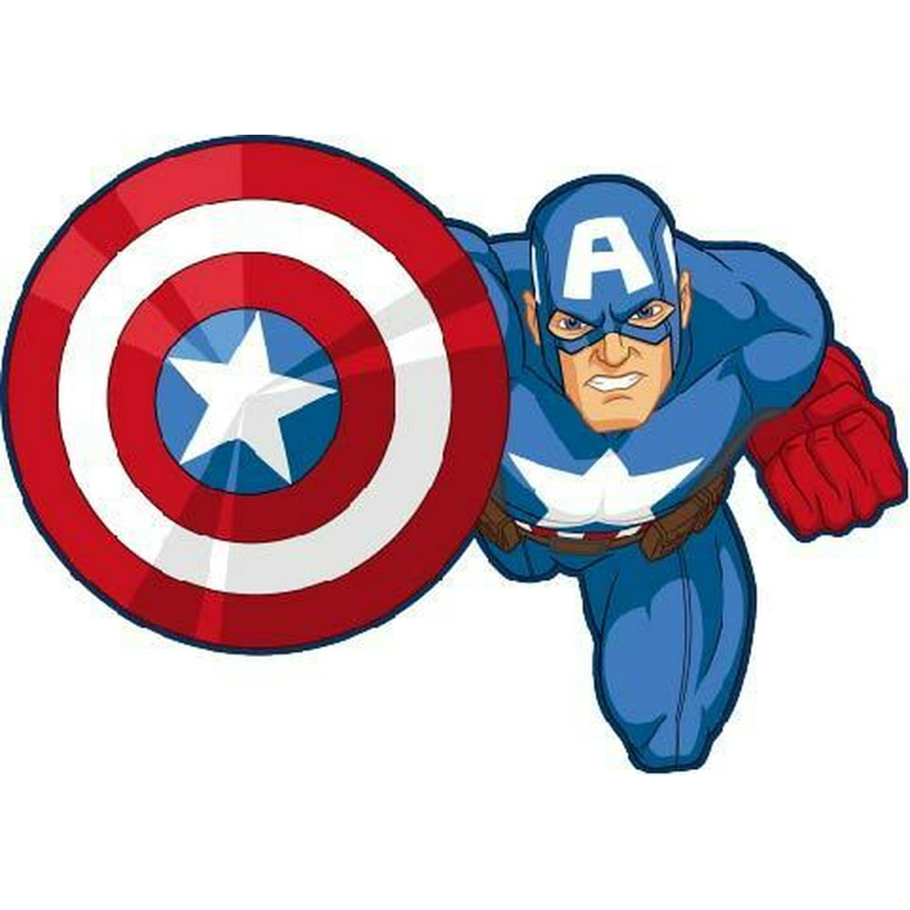 Captain America Shield Bash Cartoon Character Wall Art Sticker Vinyl