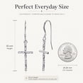 thumbnail image 4 of LeCalla 925 Sterling Silver Fishhook Cross Drop Dangle Earrings Jewelry Gifts for Women and Teen 35MM, 4 of 12