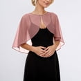 thumbnail image 2 of HNMKIU Elegant Long Layer Bridal Chiffon Wrap Shawl for Evening Parties Beach Coverups and Formal Events Lightweight Elegant Shoulder Wrap for Seasonal Wear Pink,One Size, 2 of 5