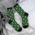 thumbnail image 5 of Sigee green Christmas Element for Contrast Design Soft Moisture-Wicking Socks Crew Casual Athletic Stretchy Loose Middle Tube Socks, 5 of 6