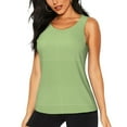 thumbnail image 2 of Uemuo Green Gingham Pattern Workout Tank Tops for Women Breathable Moisture-wicking tank top Sleeveless Running Loose Fit Yoga Tops Active Shirts Sports Gym Exercise, 2 of 9