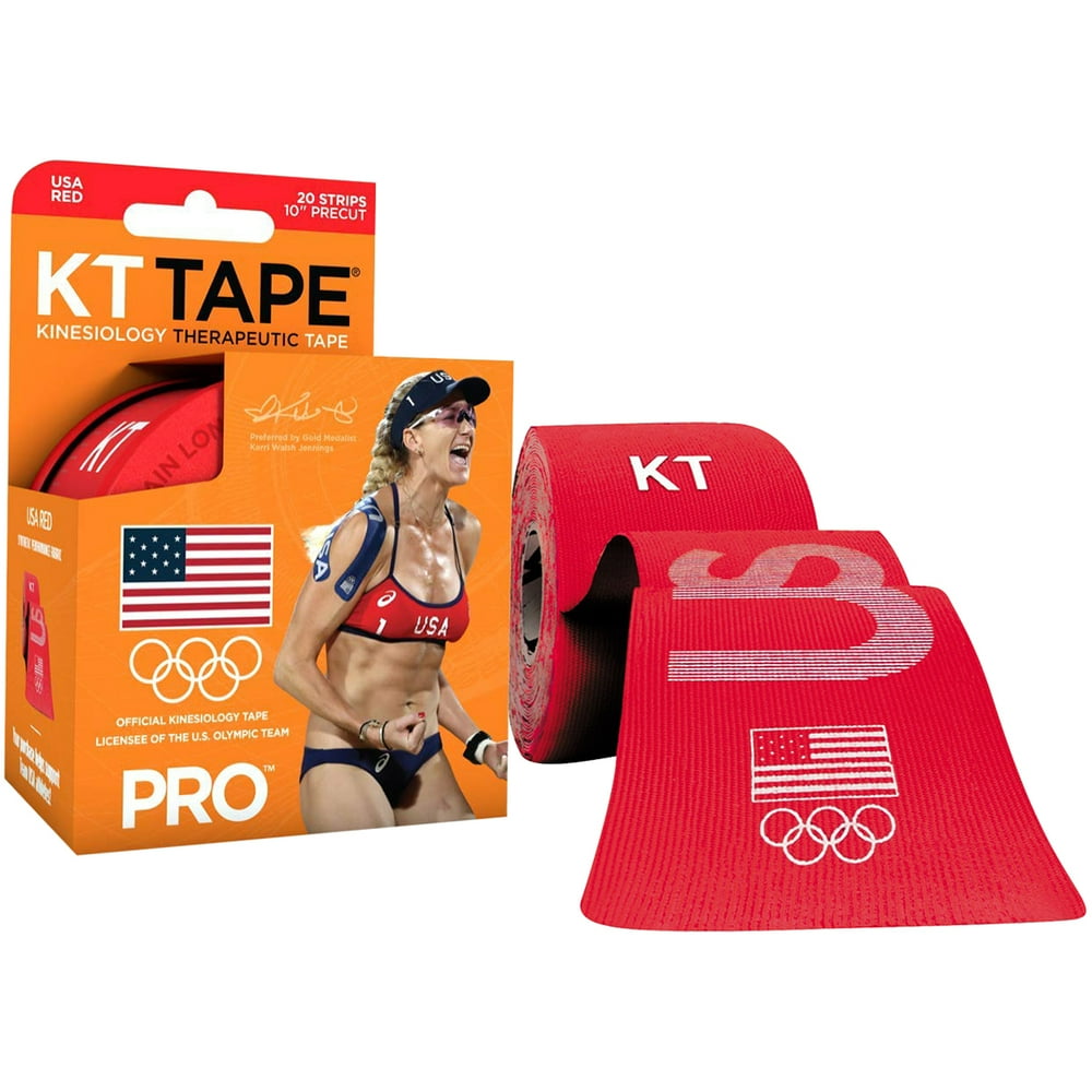 KT Tape Pro Team USA 10" Precut Kinesiology Therapeutic Roll 20