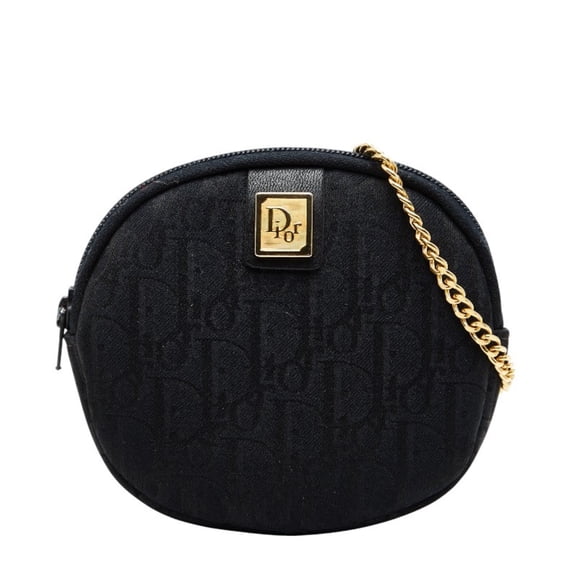 Pre-Owned Christian Dior Dior Trotter Logo Chain Shoulder Bag Wallet/Coin Purse Black... (Good)