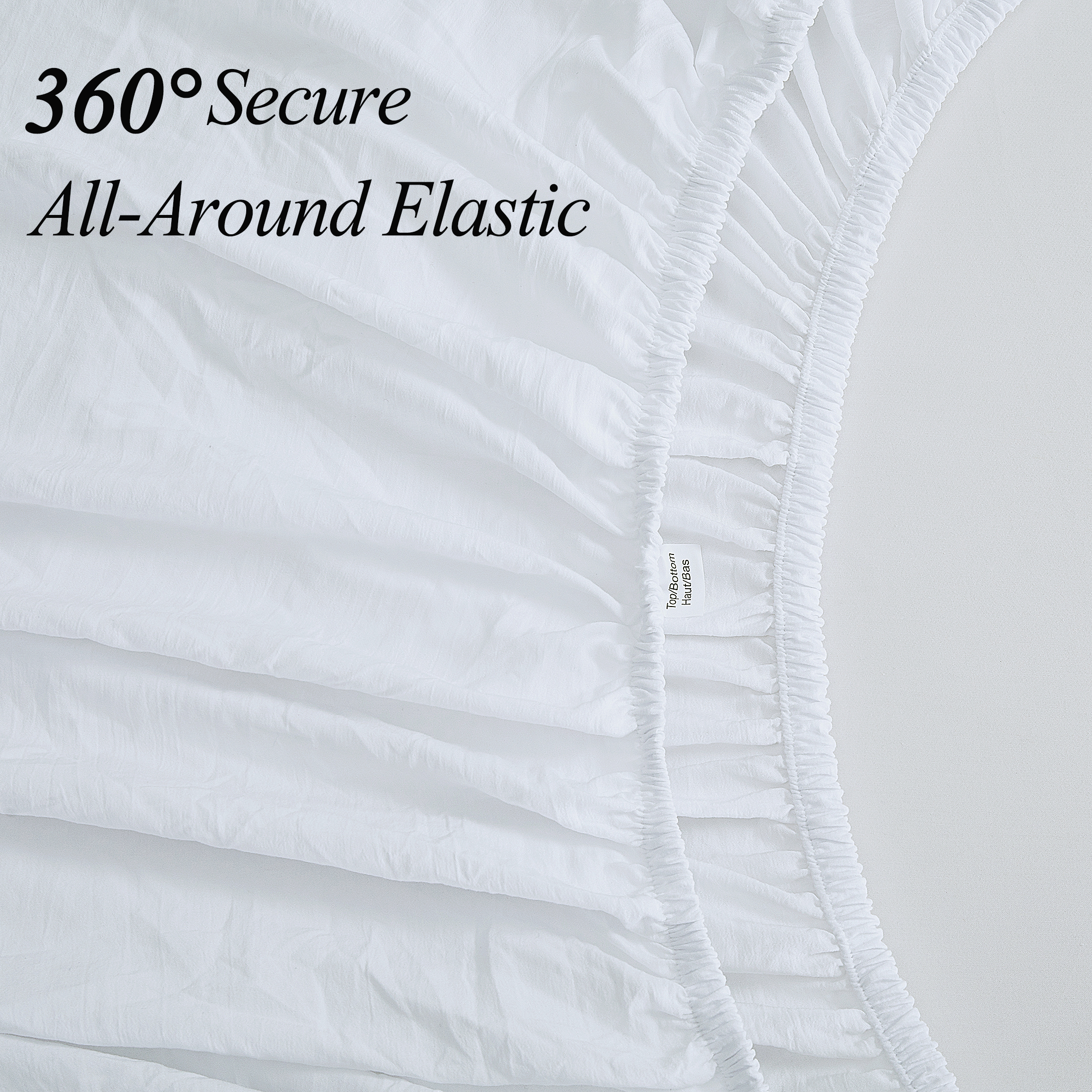 Mainstays Washed Ultra Soft Microfiber Sheet Set, Queen, Arctic White photo 6