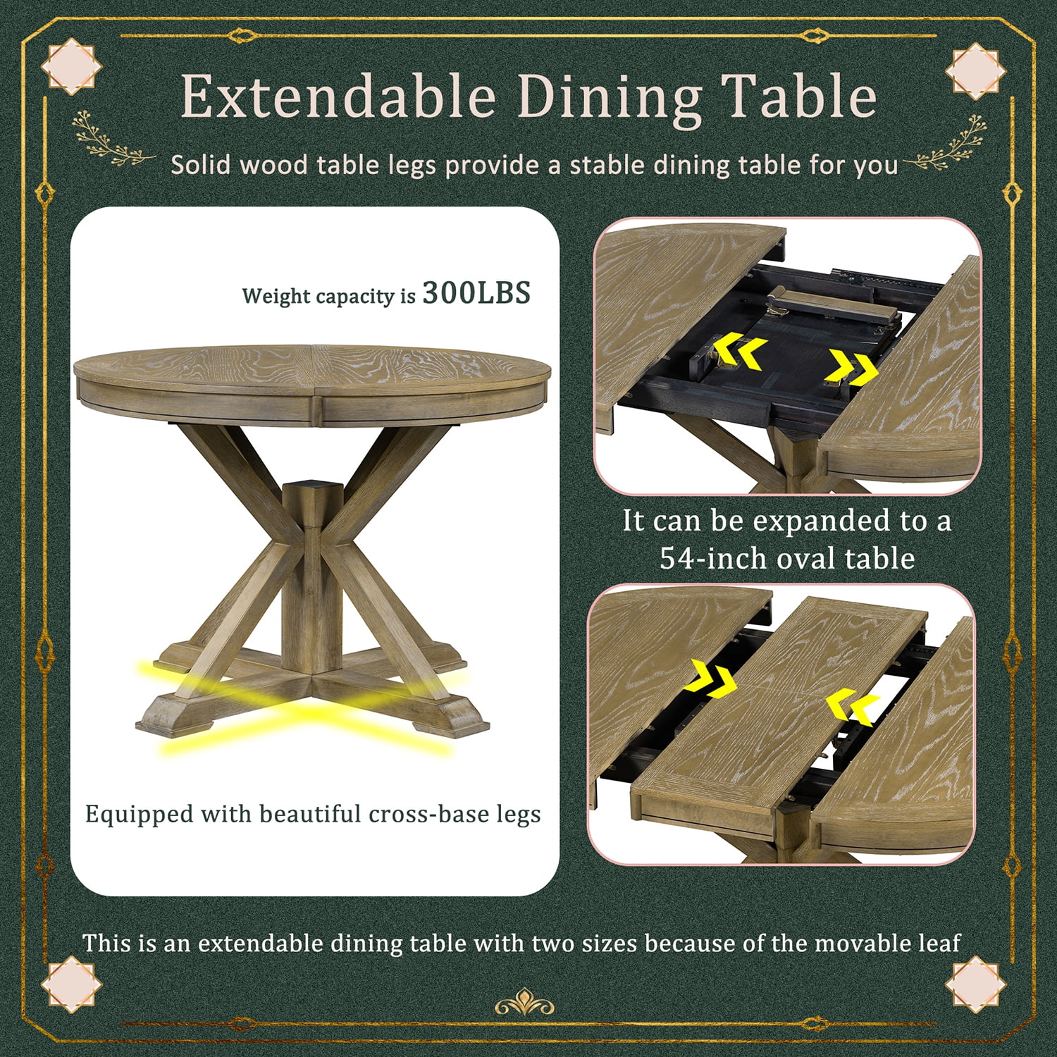 Kadyn 5 Piece Dining Set, Dining Table Set with Extendable Table and 4 Upholstered Chairs, Wood Kitchen Dining Set for 4, Natural Kadyn 5 Piece Dining Set, Dining Table Set with Extendable Table and 4 Upholstered Chairs, Wood Kitchen Dining Set for 4, Natural