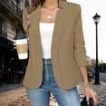 thumbnail image 5 of HNMKIU Solid Long Sleeve Button Knit Cardigan Jacket Casual Formal Womens Open Front Cover Up Khaki - XXL, 5 of 8
