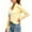 Yellow, variant on Women Ruffle Open Front Cropped Jackets Long Sleeve Lightweight Shrug Coat Dressy Casual Short Coats for Party Daily Wear (White,XXL)