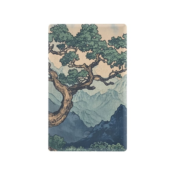 Yayeee Blank Wall Plate Cover 1-Gang 4.5"x2.7" Home Unused Decorative Outlet, Tree in The Mountains