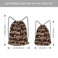 thumbnail image 4 of XMXT Unisex Drawstring Backpack for Women Men, Retro Coffee Elements Waterproof Gym Bag String Bags for Shopping Sport Travel, s, 4 of 8