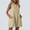 *Khaki, variant on ClodeEU Women's Sleeveless Collared Shirt Dress, Casual Solid Color Ruffled Hem Tunic Mini Dress Black,Women's Plus L