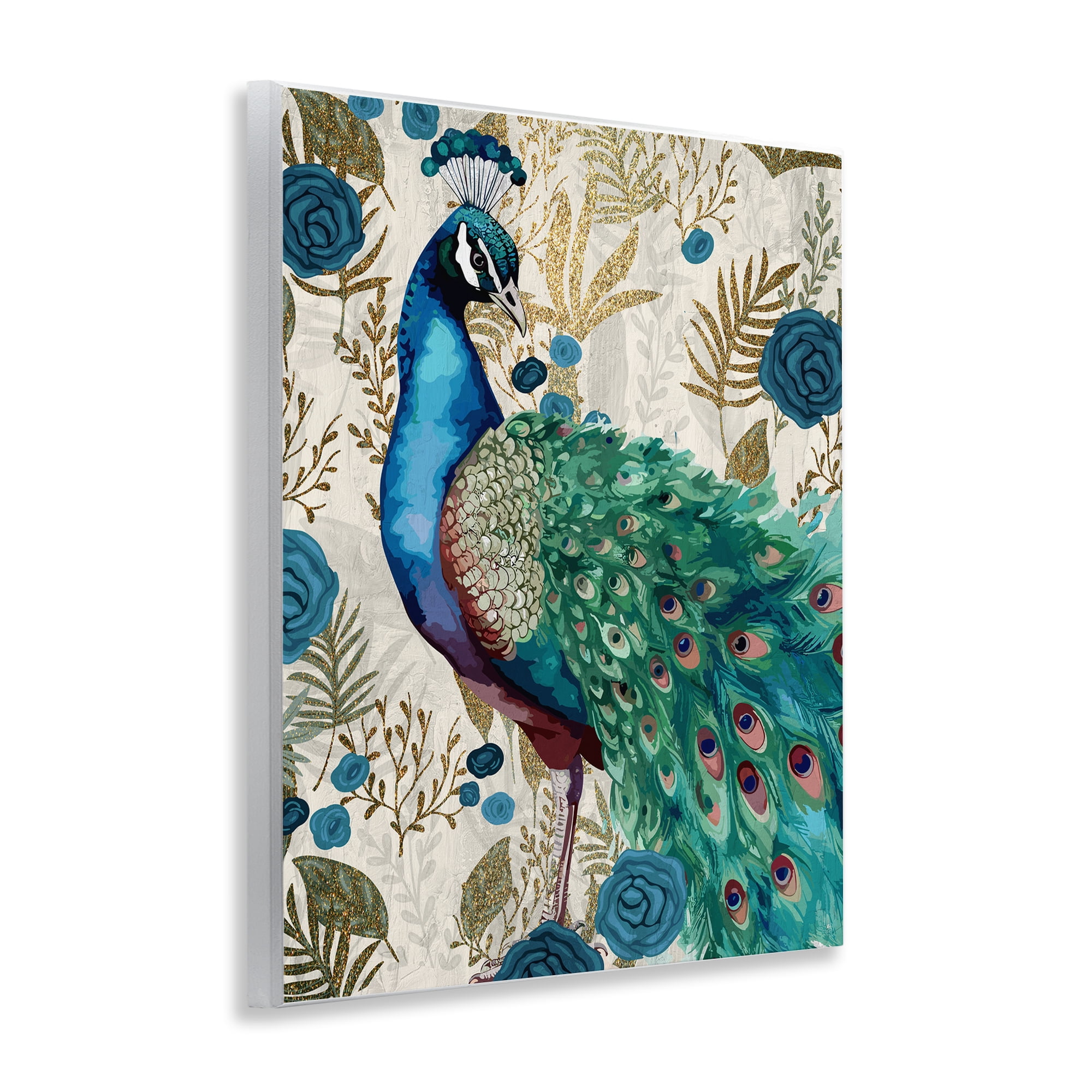 Stupell Industries Rococo Peacock Pride Wall Plaque Art, design by Kim Allen